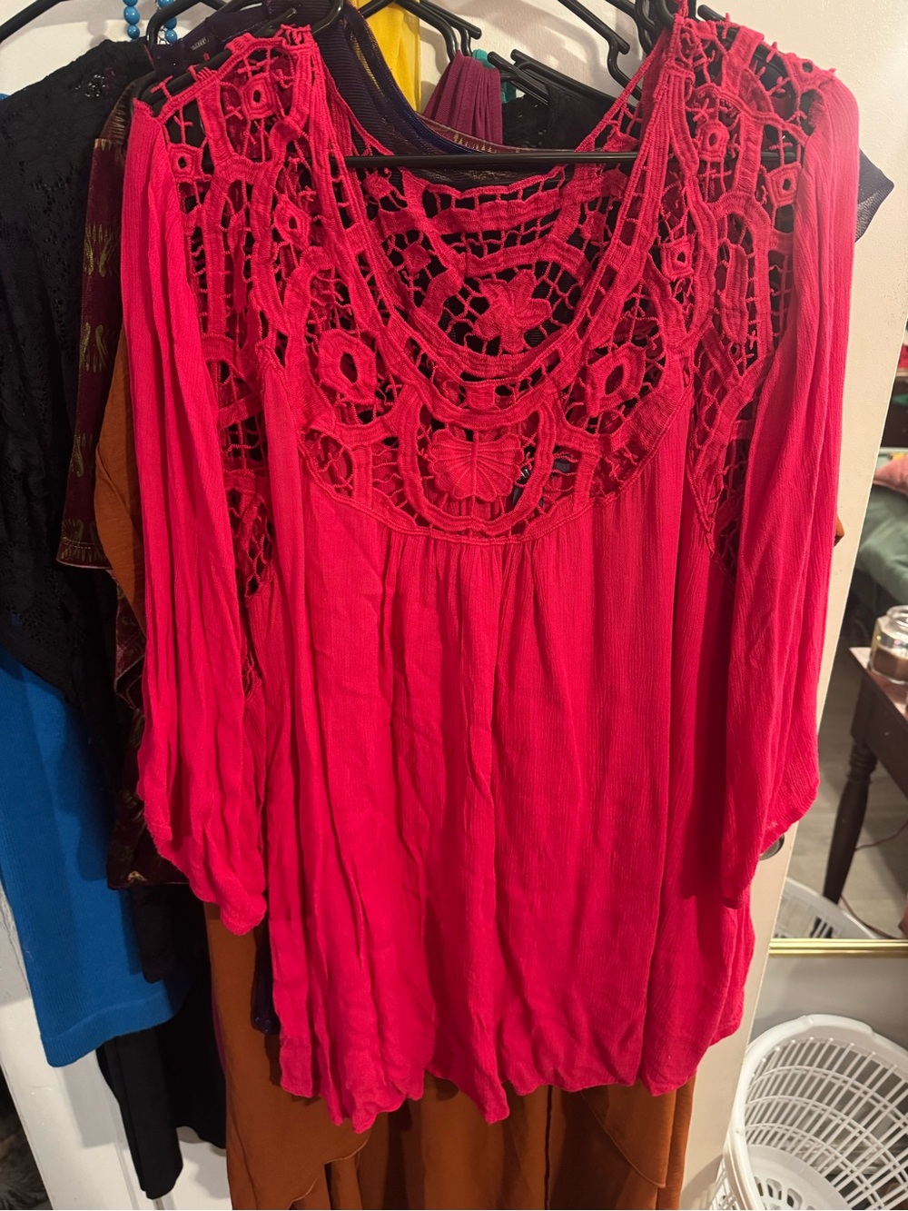 Women's Half Crochet Top - Hot Pink